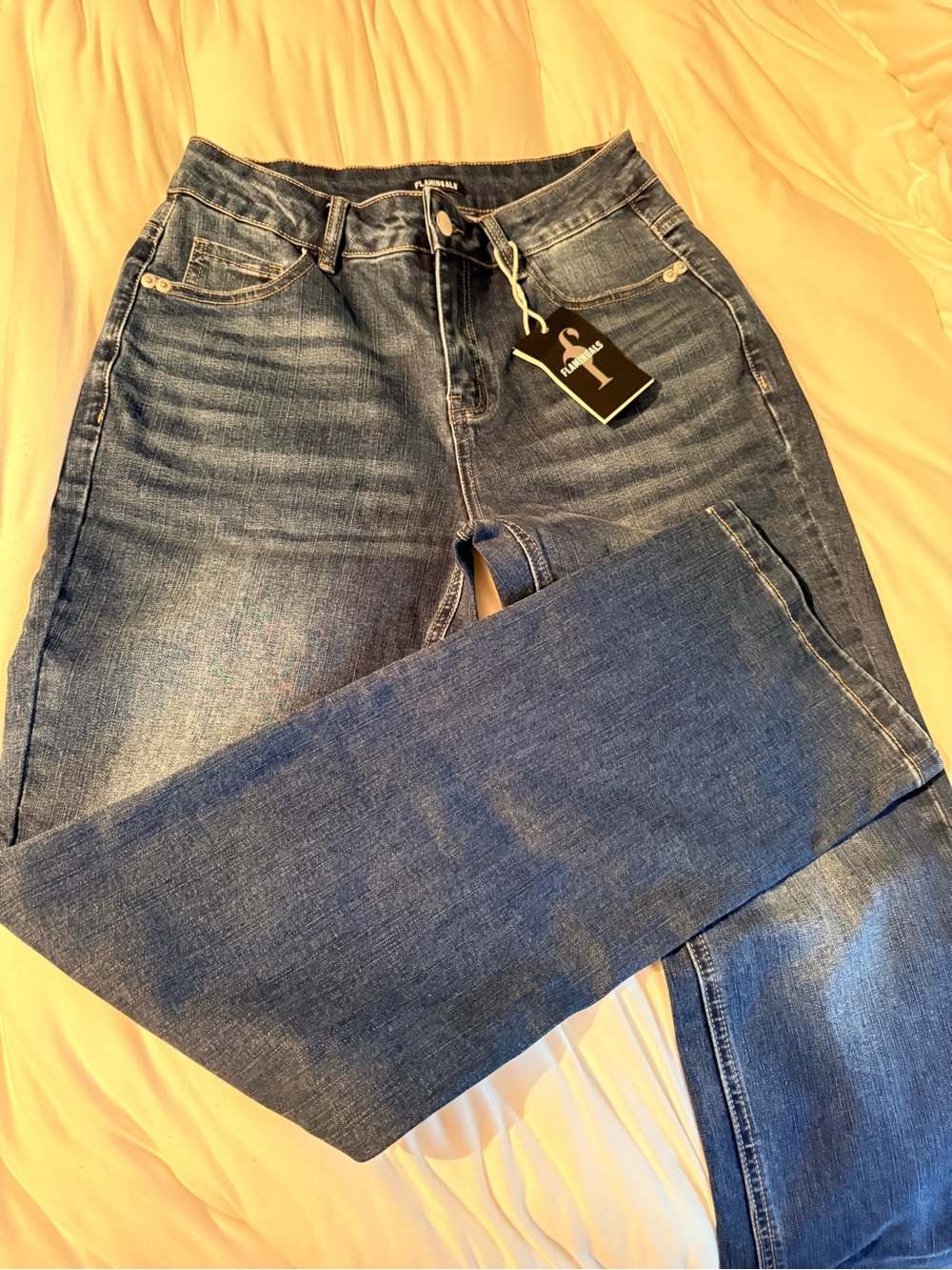 Flamingals Women’s Blue Denim Jeans - Classic Bootcut High-Rise Fit